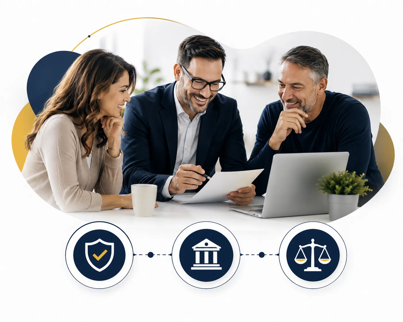 Corporate teamwork and consulting in action