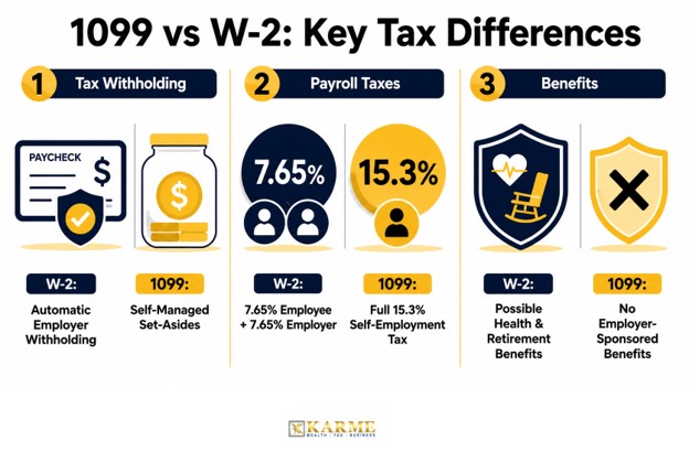 1099 vs W2 Key Tax Differences